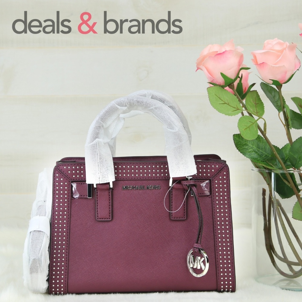 NWT MICHAEL KORS Dillon Micro Stud Top Zip Satchel